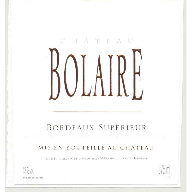 CHATEAU BOLAIRE 2012